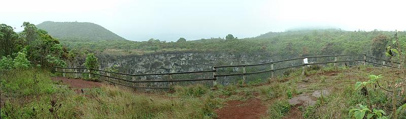 Santa Cruz cloud forest volcanic pit crater.